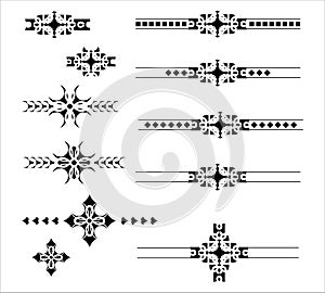 Graphic decorative elements delimiter set