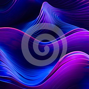 Graphic design art of wave with smooth curving lines with volume in gradient