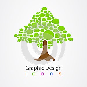 Graphic design bubble logo abstract tree