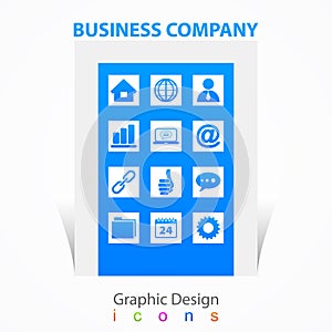 Graphic design business company icons signs