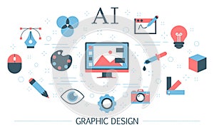 Graphic design concept. Idea of digital art