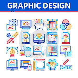 Graphic Design And Creativity Icons Set Vector