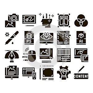 Graphic Design And Creativity Icons Set Vector