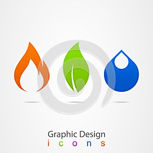 Graphic design drop leaf flame logo