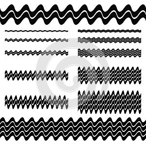 Graphic design elements - asymmetrical wave lines