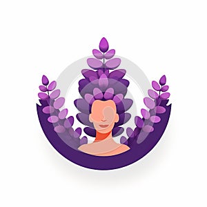 Graphic Design Elements: Woman With Purple Leaf Head