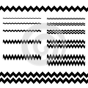 Graphic design elements - zigzag line divider set