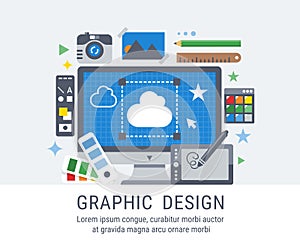 Graphic design flat vector illustration for web