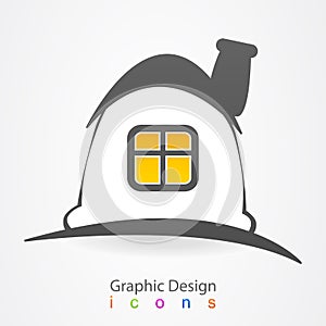 Graphic design house magic logo icon