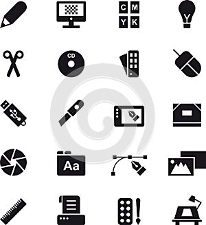 Graphic design icon set