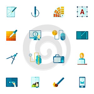 Graphic Design Icons Flat