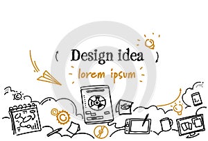 Graphic design idea development concept sketch doodle horizontal copy space