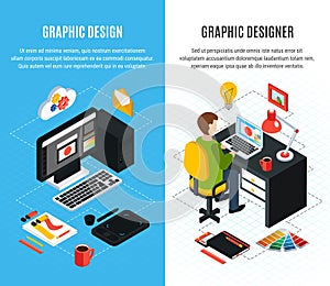 Graphic Design Isometric Banners