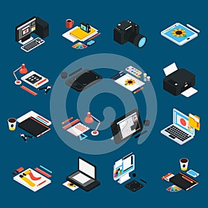 Graphic Design Isometric Icons