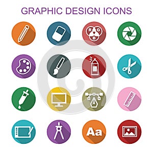 Graphic design long shadow icons