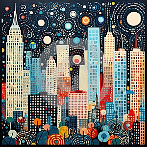 Graphic design New York painting. Created by AI