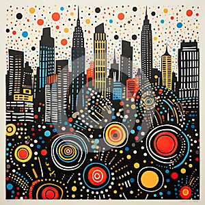 Graphic design New York painting. Created by AI