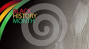 Black History Month title treatment with ribbons graphic background