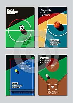 Graphic design sport concept. Sports equipment background. Vector Illustration.