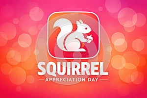Squirrel Appreciation Day Logo with Gradient Background