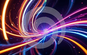 Dynamic Abstract Light Trails Vortex Background