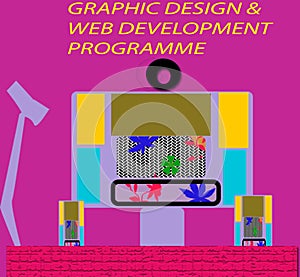 Graphic Design & Web Development programme banner working both work at a time using so many colors.jpg photo