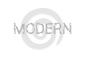 Graphic design of a word `modern` in a simple way.
