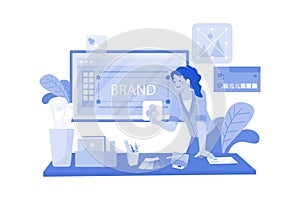 Graphic designer creating SEO-friendly website images photo