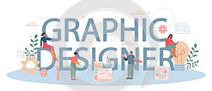 Graphic designer or digital illustrator typographic header concept.