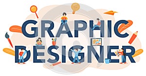 Graphic designer or digital illustrator typographic header. Picture