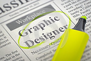 Graphic Designer Join Our Team. 3D Render.