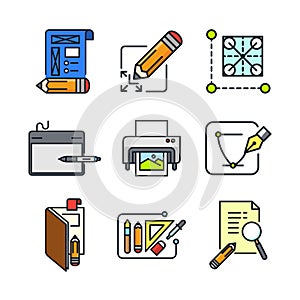 Graphic Designer Simple Icon Color Illustration