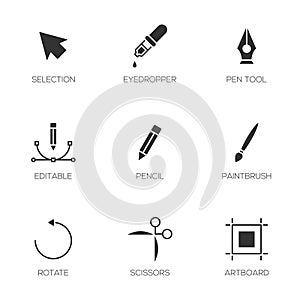 Graphic designer tools icons