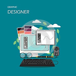 Graphic designer vector flat style design illustration