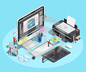 Graphic Designer Workspace Concept