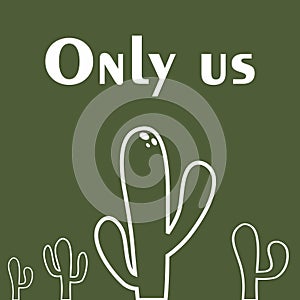 Design of a cactus in a soft and dark colour background for any template and social media post