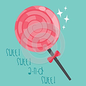 Design of a lolipop candy in a soft and colour background for any template and social media post
