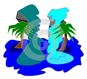 Graphic Digital Waterfall