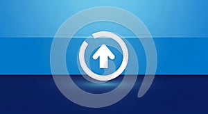 Abstract blue background design with upload symbol
