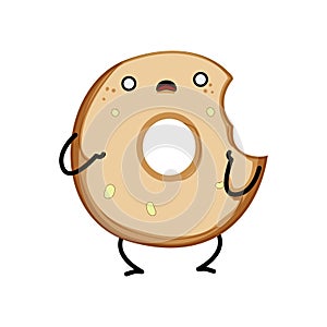 graphic donut character cartoon vector illustration