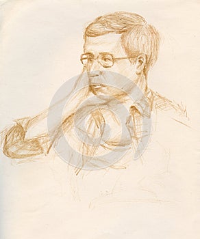Graphic drawing portrait of a man