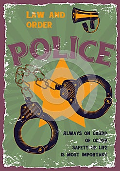 Graphic drawings on the subject of the police