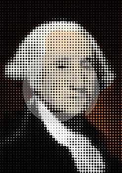 Graphic elaboration of the portrait of George Washington, first president of the United States