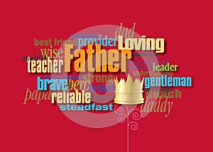 Graphic Father word montage with crown