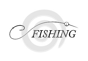 Graphic fishing hook, vector