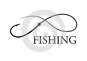 Graphic fishing hook, vector