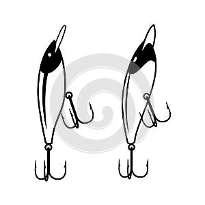 Graphic fishing lure, vector