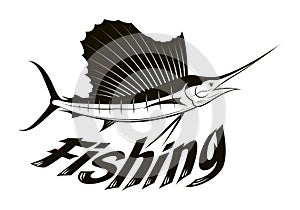 Graphic fishing, vector