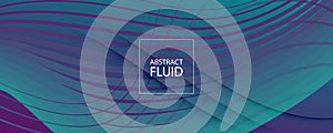 Graphic Fluid. 3d Flow Lines Banner. Wave