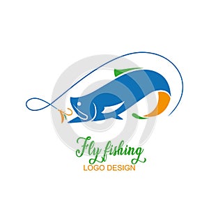 Graphic fly fishing, logo